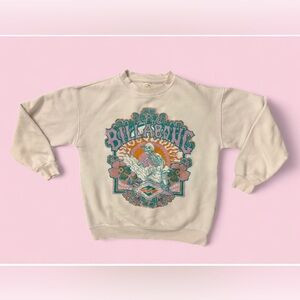 Y2K Billabong Graphic Sweatshirt Surf Skeleton Cream Pullover Adult M